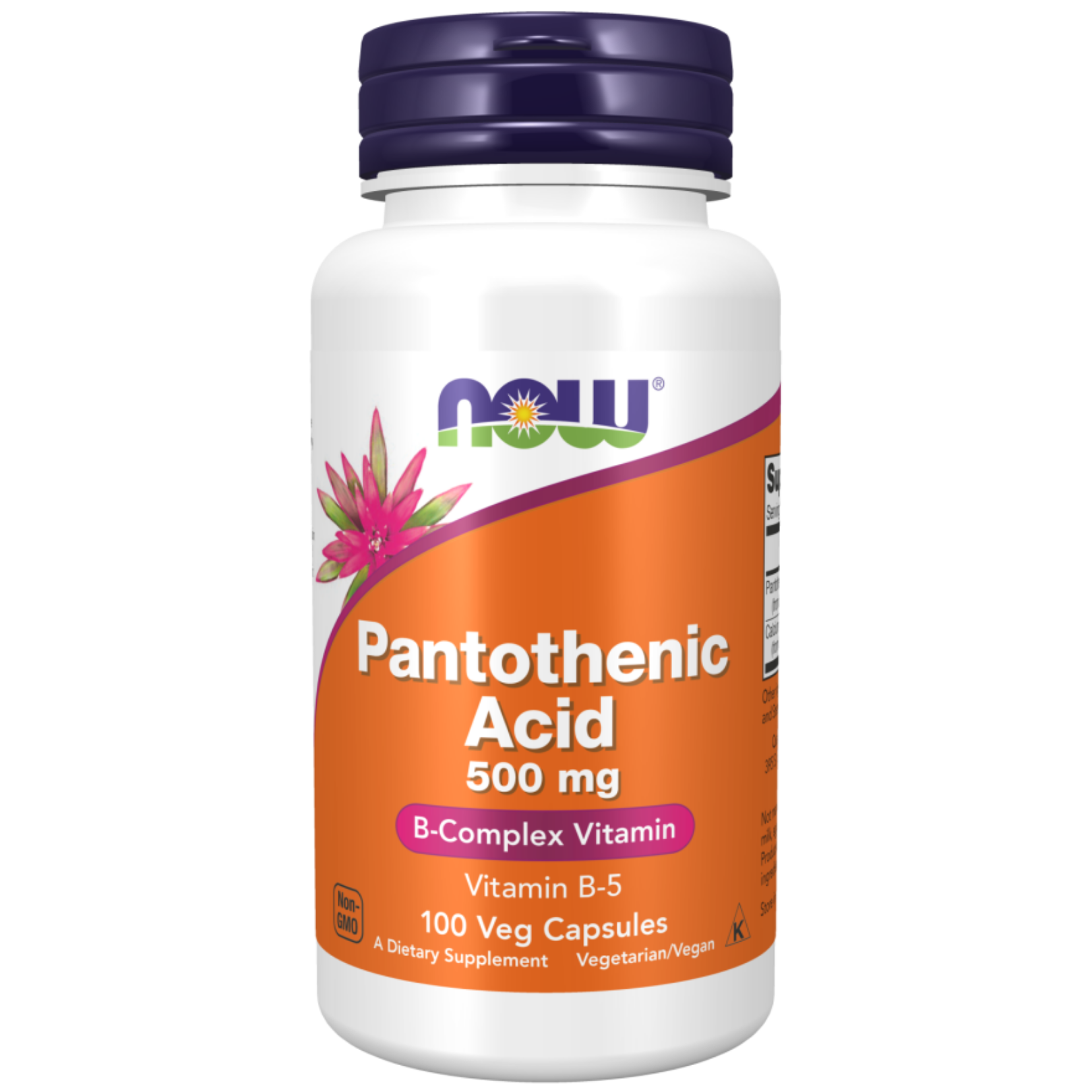 Now Pantothenic Acid (Vit B5) 500mg Caps 100's